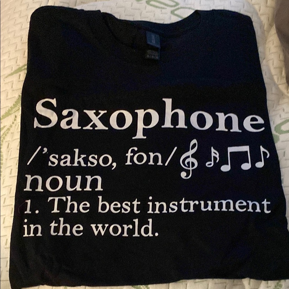 Black Saxophone Graphic T-Shirt